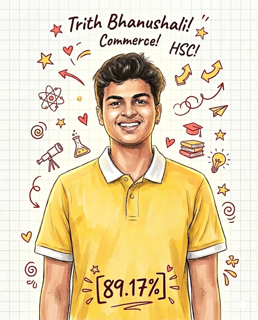 Trith Bhanushali Commerce HSC result 2026
